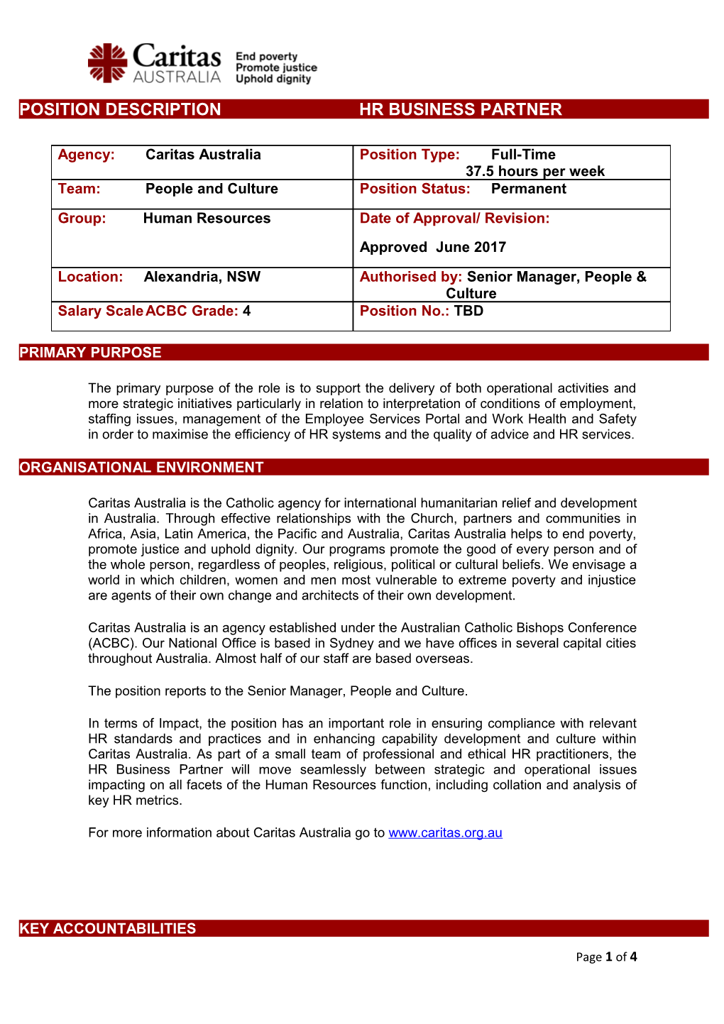 20170512 Position Description Template Program Officer ALA and FAP May 2017 SC and SJ Changes