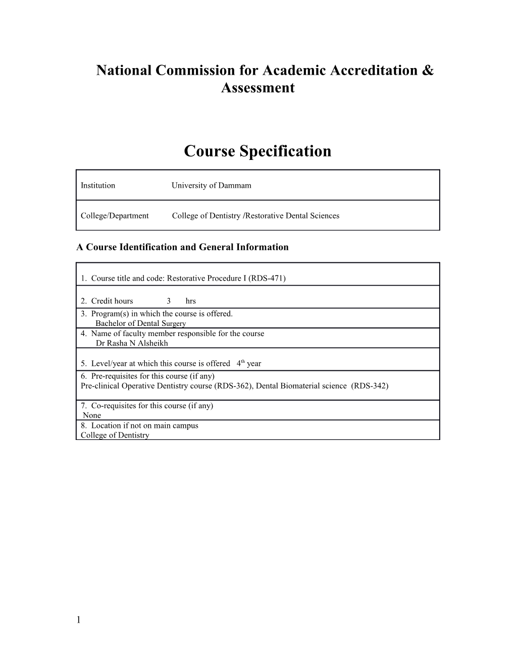 National Commission for Academic Accreditation and Assessment