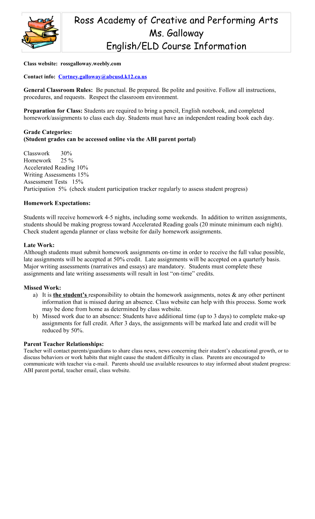 Pipkin Middle School Syllabus Template