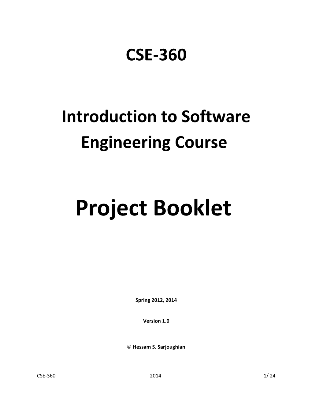 CSE-360 Introduction to Software Engineering