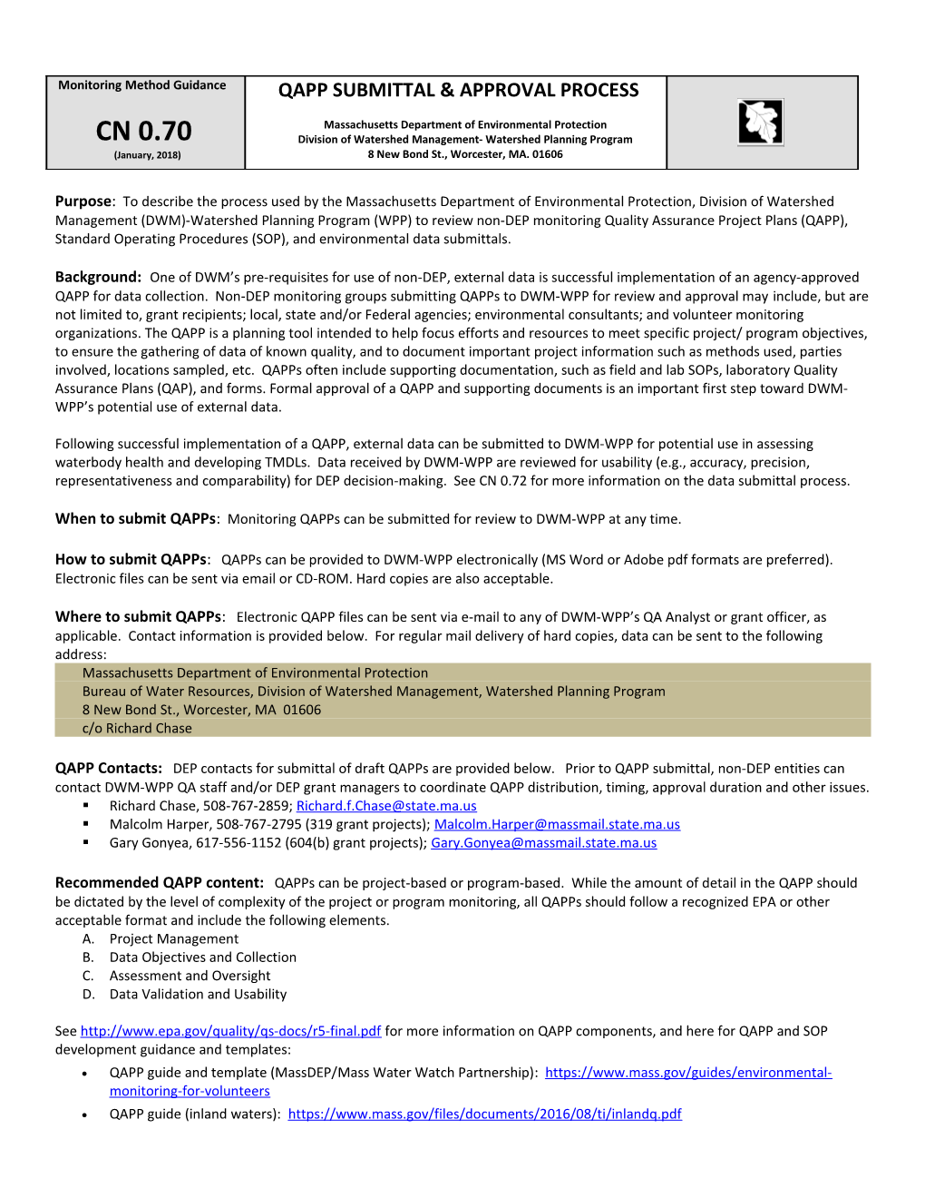 Monitoring Method Guidance