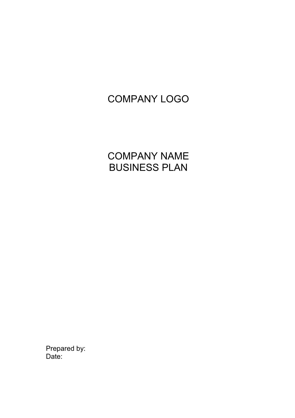 Sample Business Plan Template