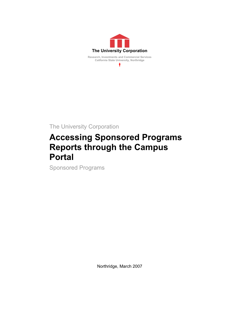 The University Corporation Sponsored Programs