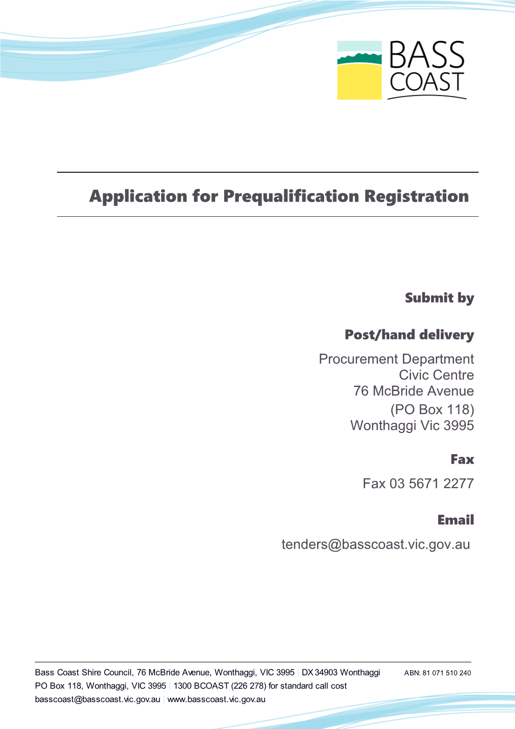 Section B - Application for Registration