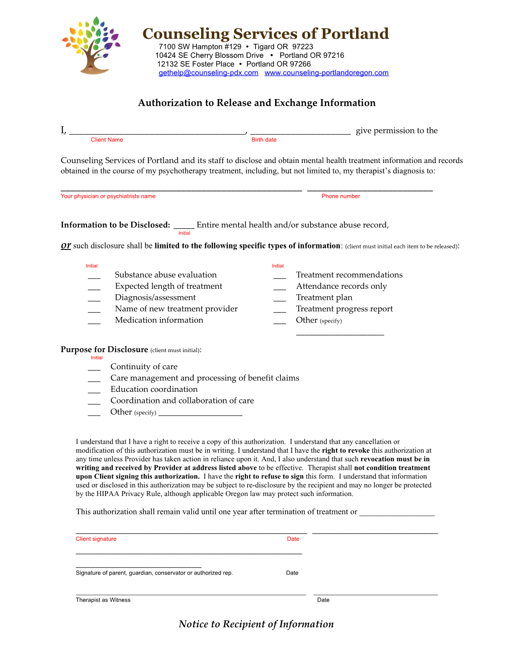 Office Policies & Informed Consent