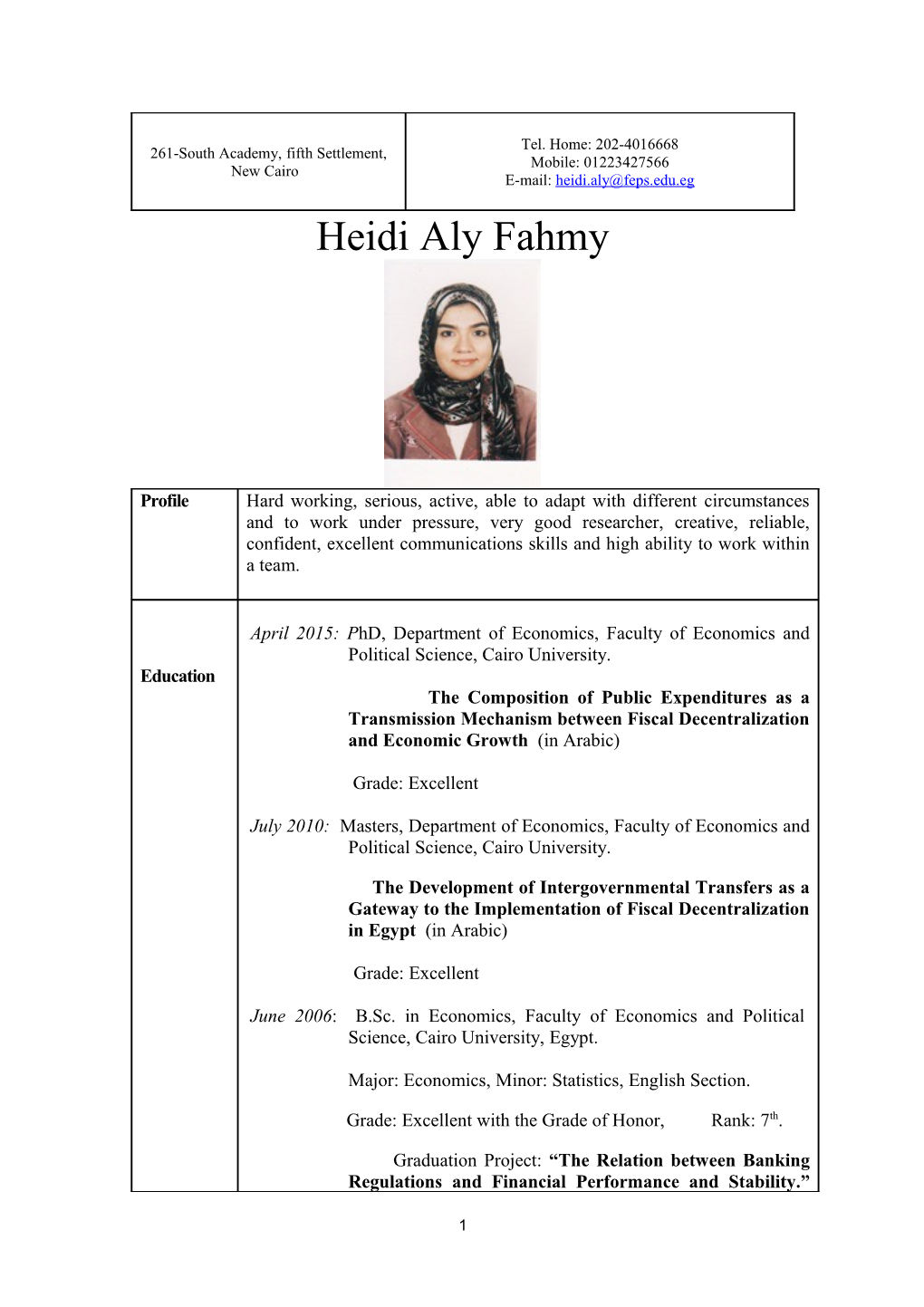 Heidi Aly Fahmy