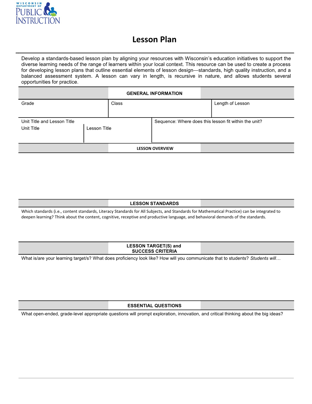 February 2016 Wisconsin Department of Public Instruction