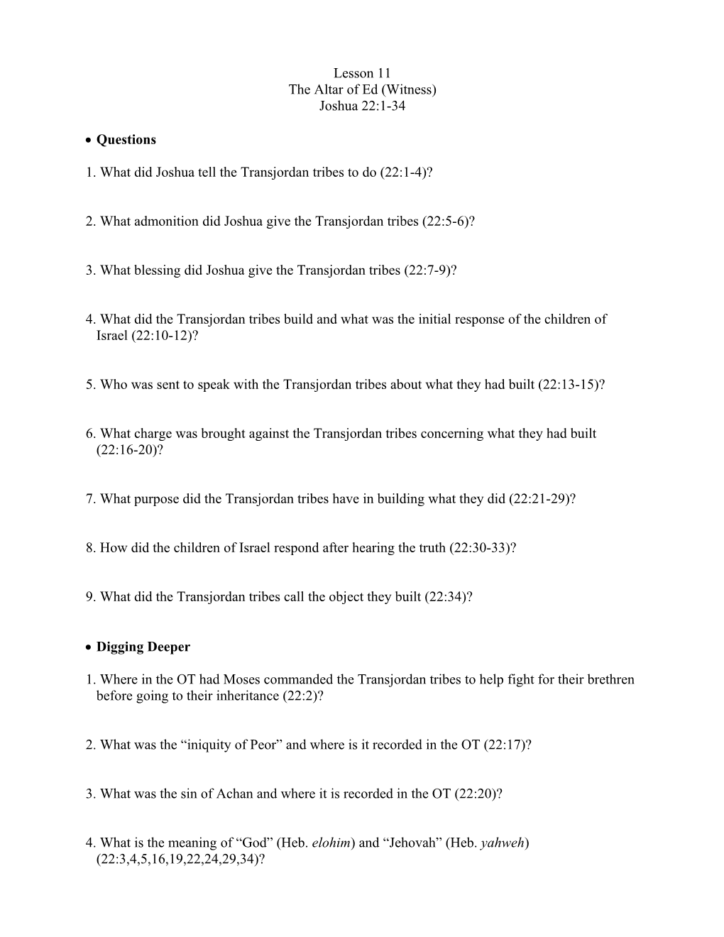 1. What Did Joshua Tell the Transjordan Tribes to Do (22:1-4)?