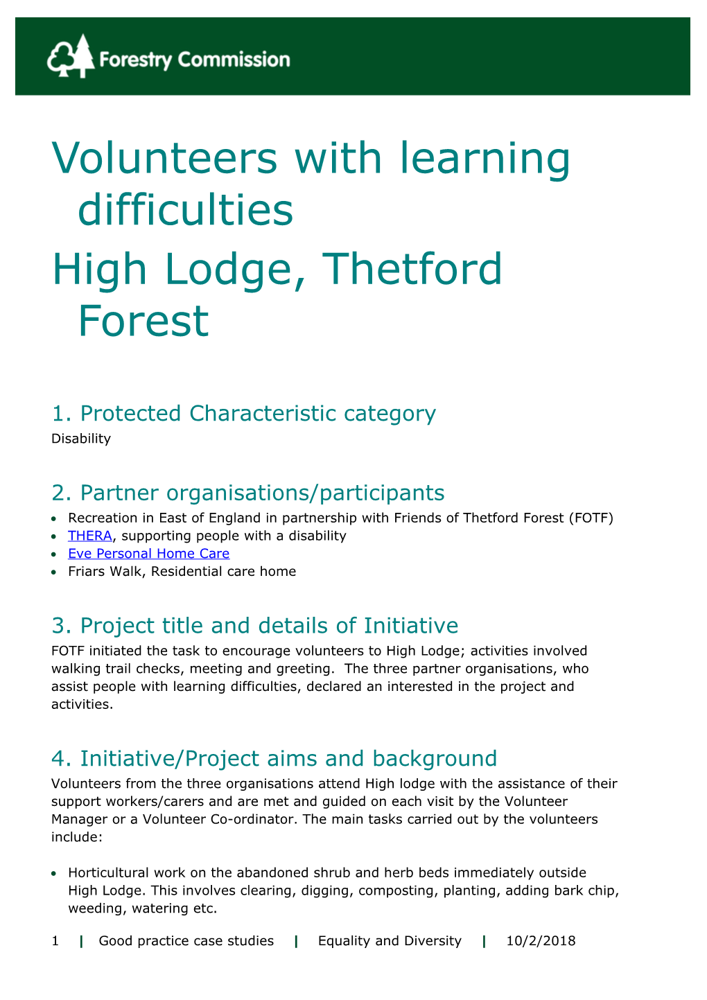 Volunteers with Learning Difficulties