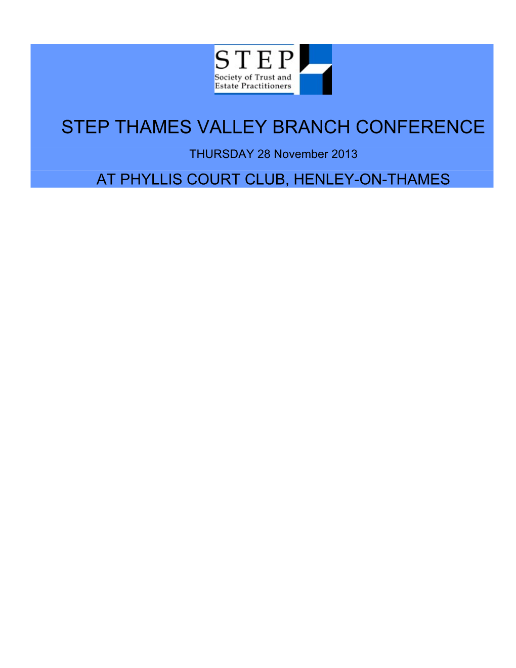 Step Thames Valley Branch Conference