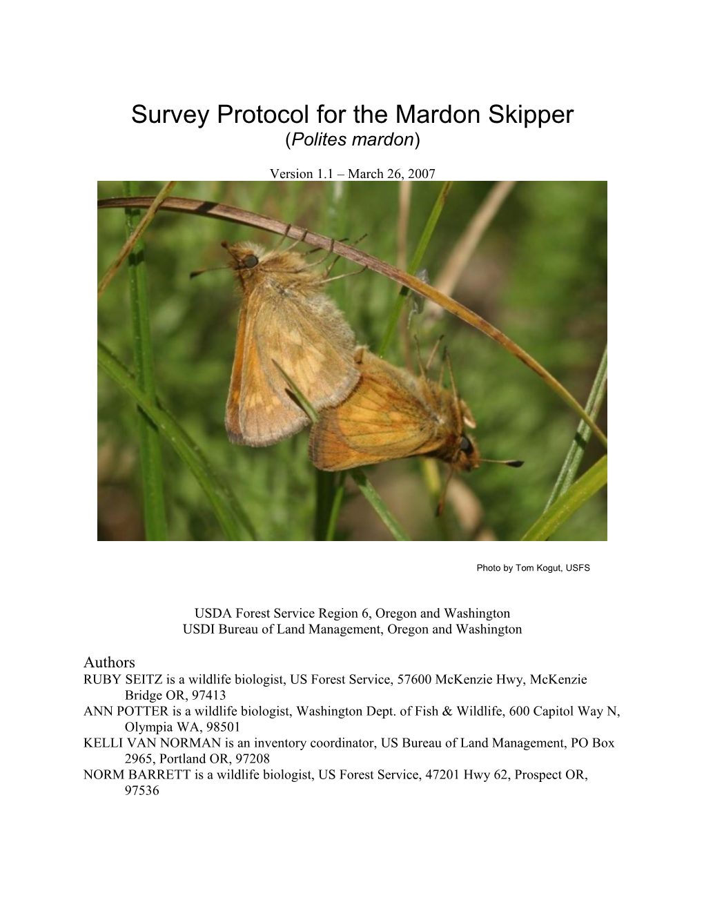 Mardon Skipper - Habitat and Survey Method