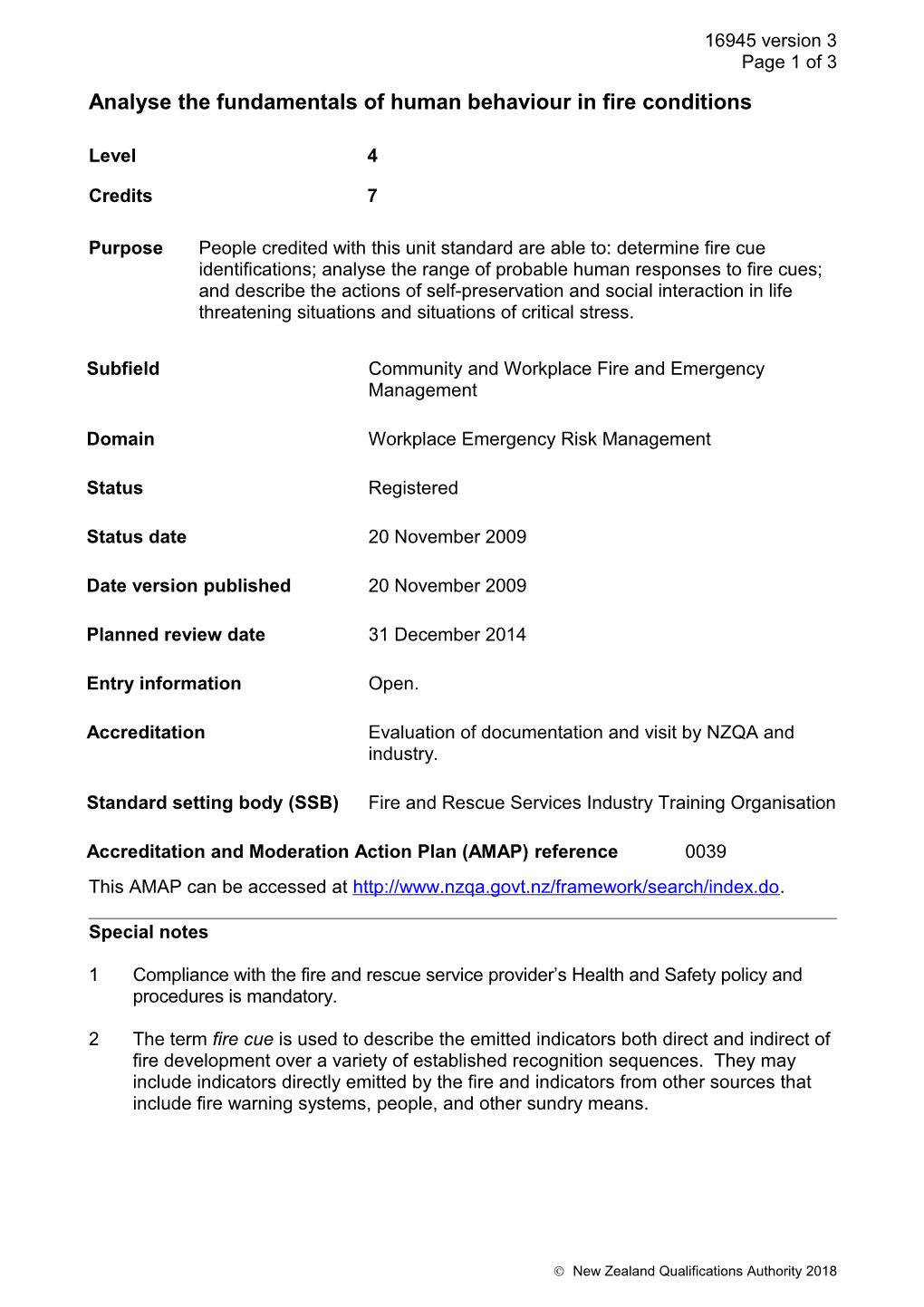 16945 Analyse the Fundamentals of Human Behaviour in Fire Conditions