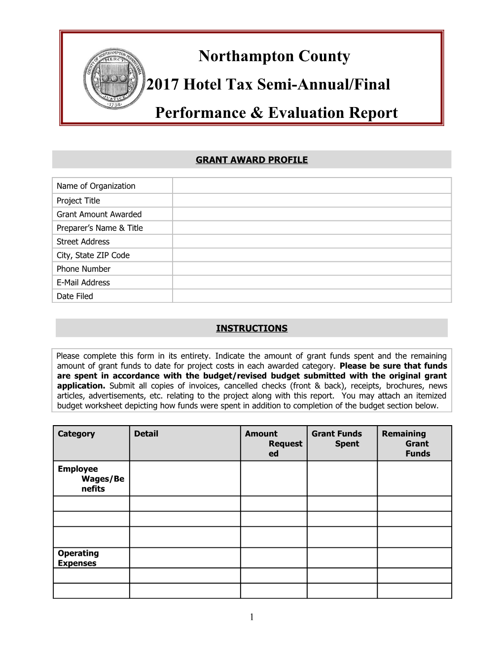 2017 Hotel Tax Semi-Annual Report