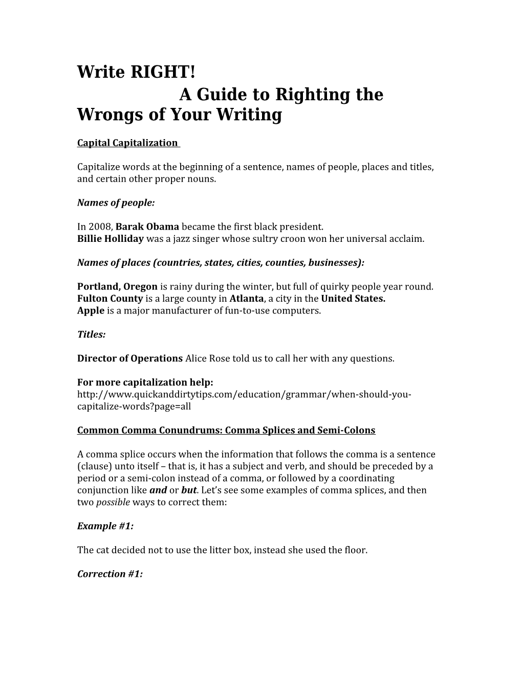 A Guide to Righting the Wrongs of Your Writing