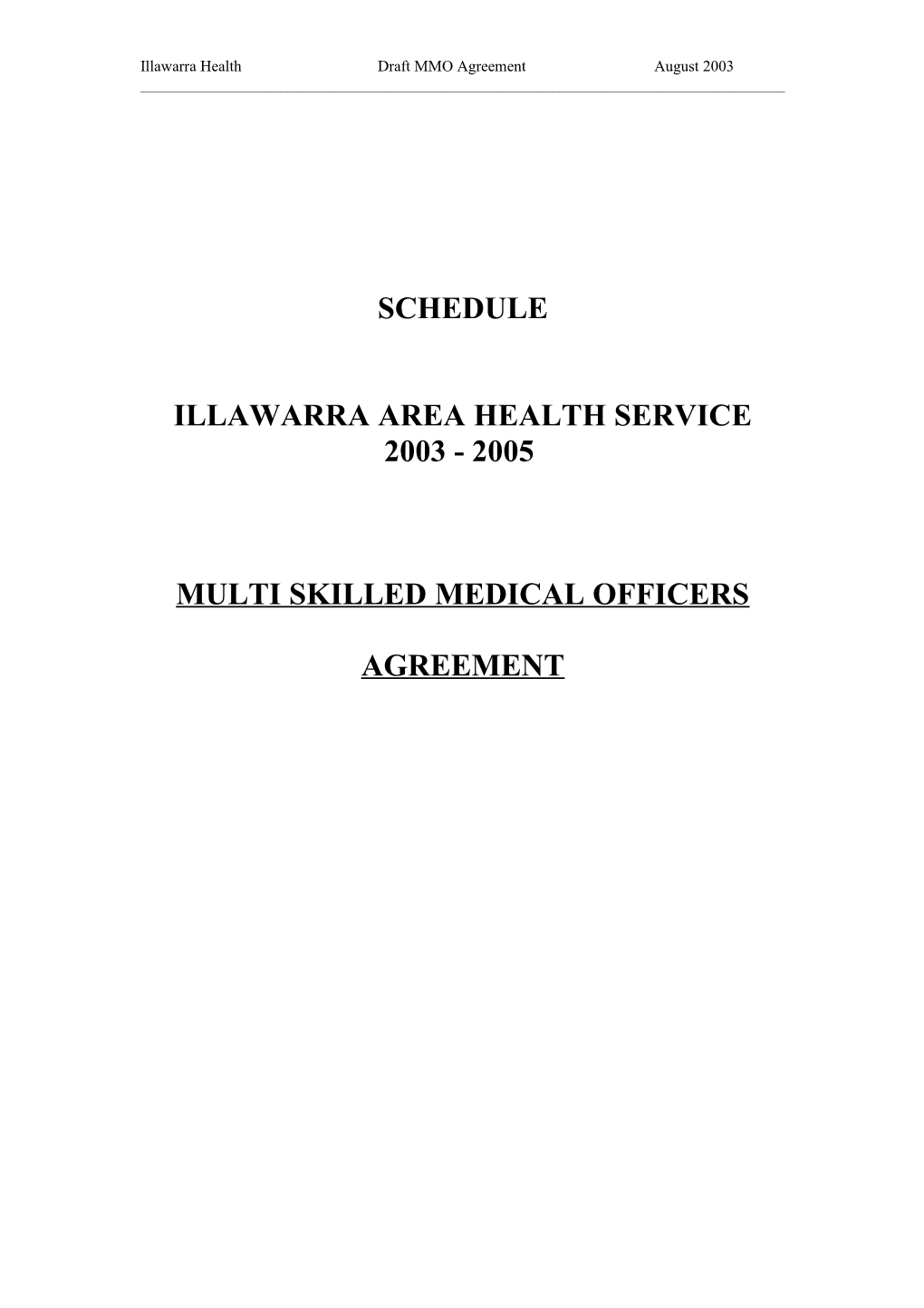 2000 Illawarra Area Health Service
