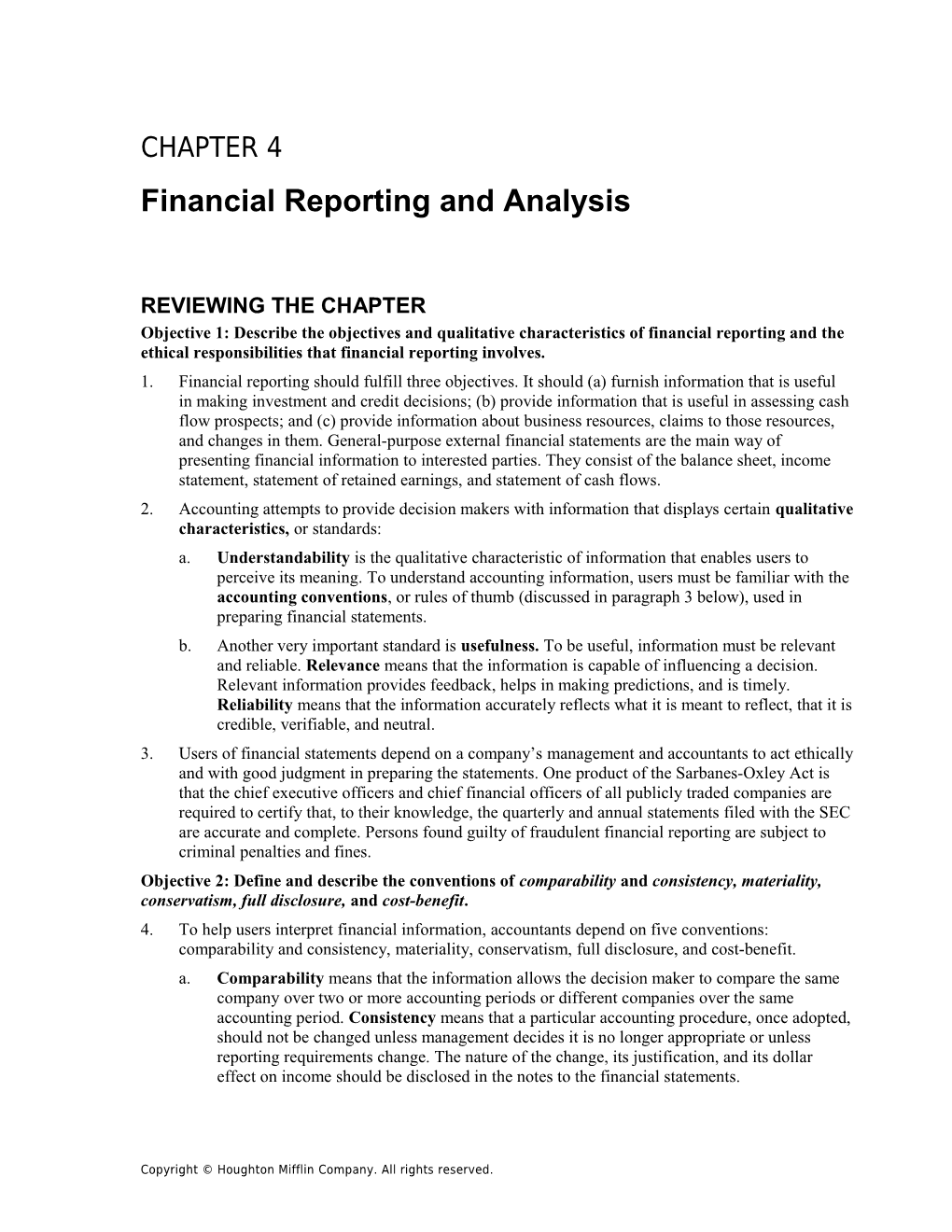 Chapter 4: Financial Reporting and Analysis 5