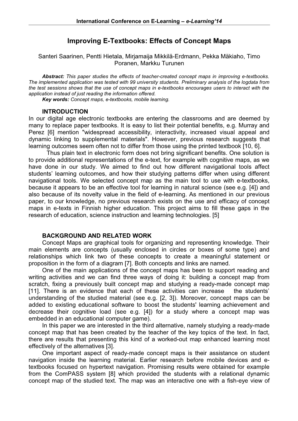 Improving E-Textbooks: Effects of Concept Maps