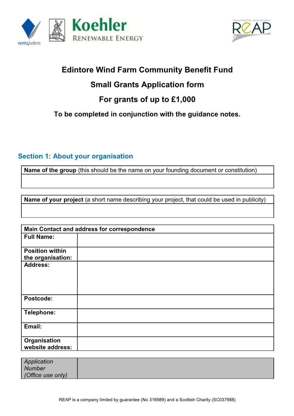 Edintore Wind Farm Community Benefit Fund