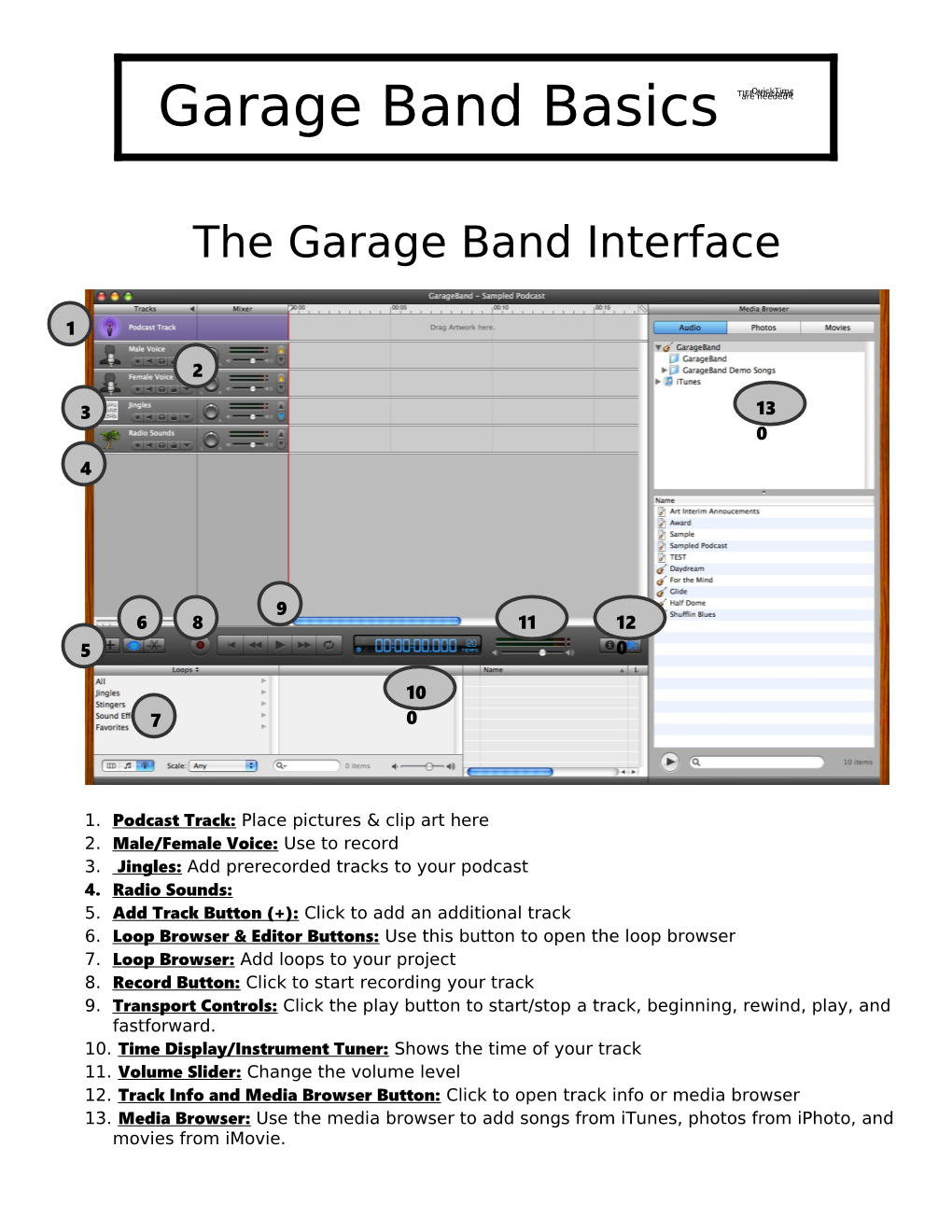 The Garage Band Interface