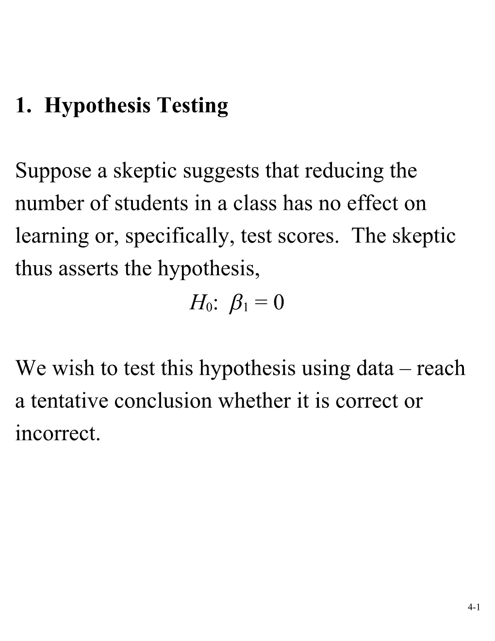 1. Hypothesis Testing