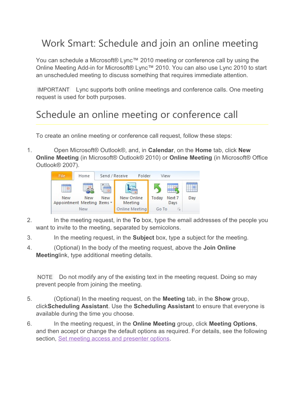 Work Smart: Schedule and Join an Online Meeting