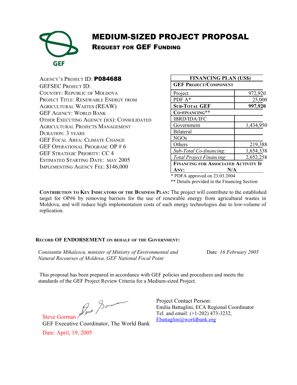 Financing Plan (In Us$) s5