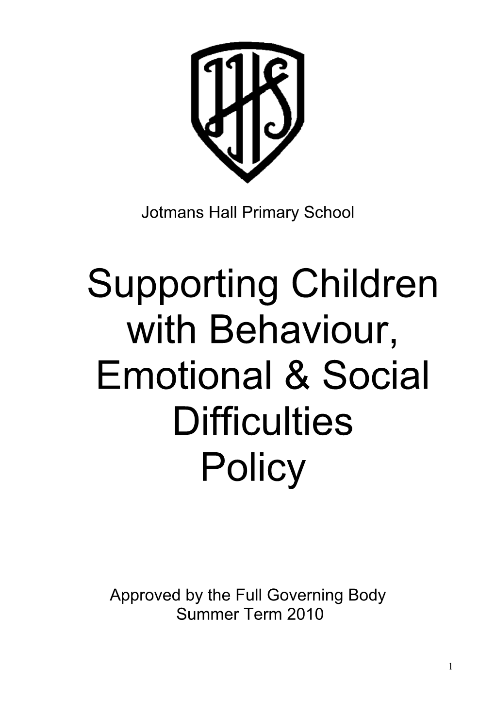 Supporting Children with Behaviour, Emotional and Social Difficulties