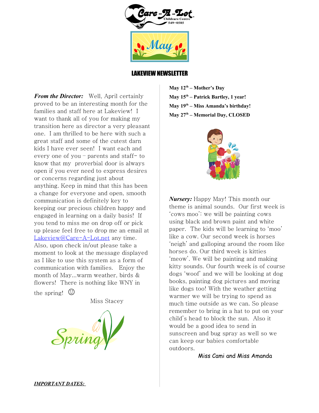 Lakeview Newsletter