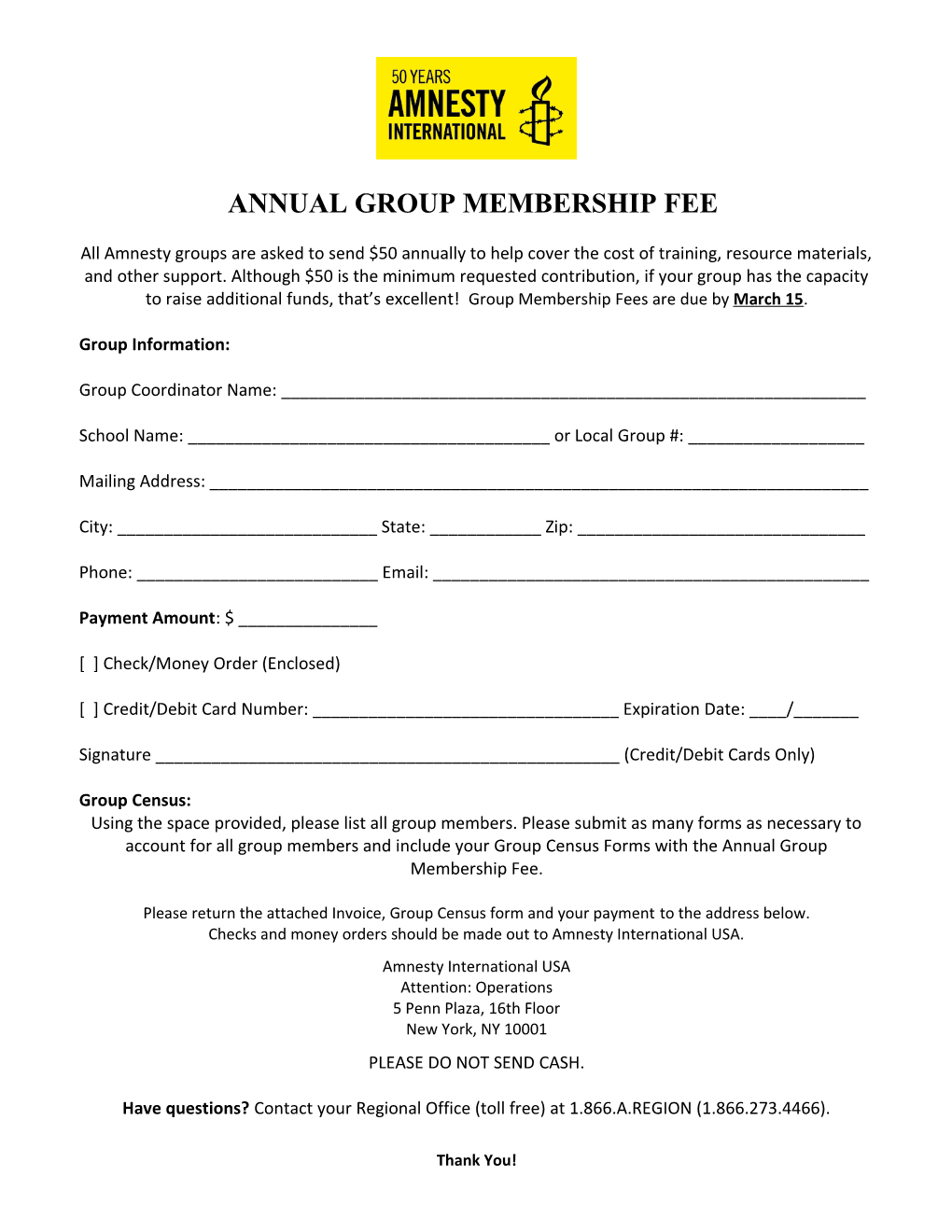 Annual Group Membership Fee