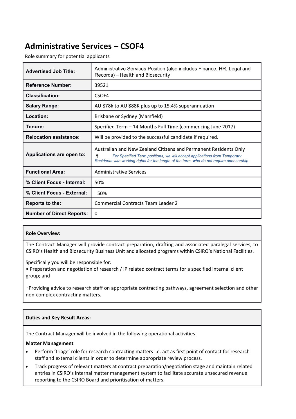 Position Details - Administrative Services - CSOF4