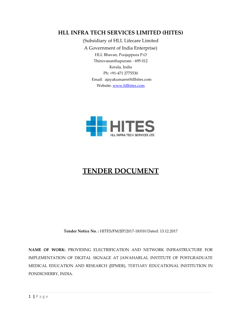 Hll Infra Tech Services Limited (Hites)