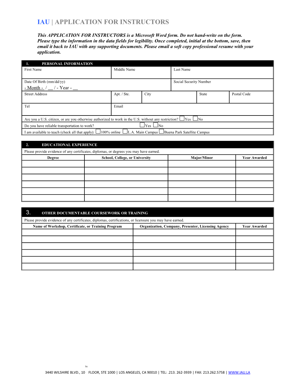 Job Interview Evaluation Form