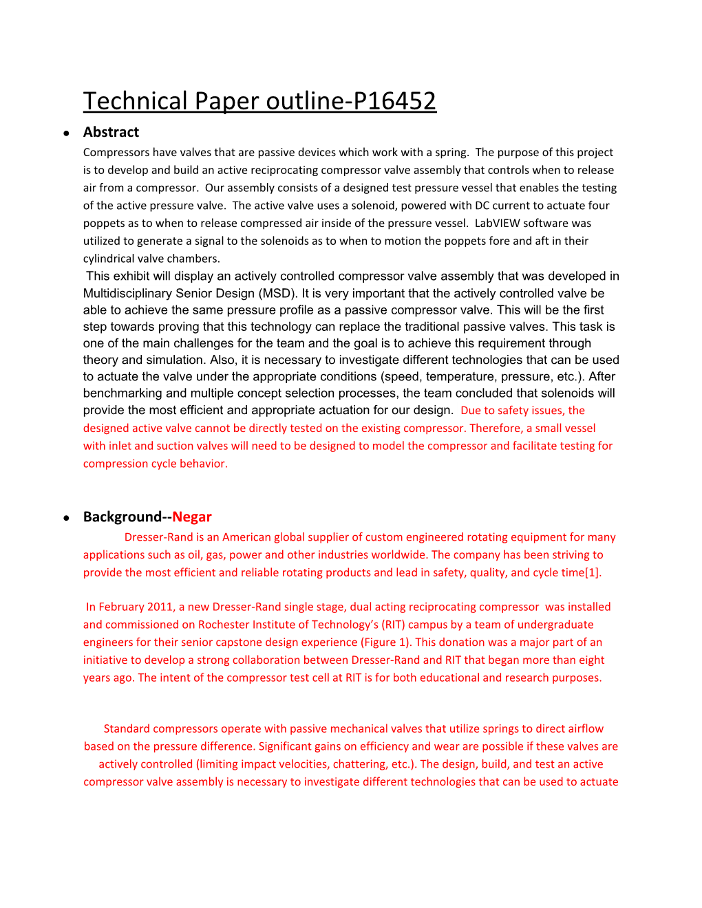 Technical Paper Outline-P16452