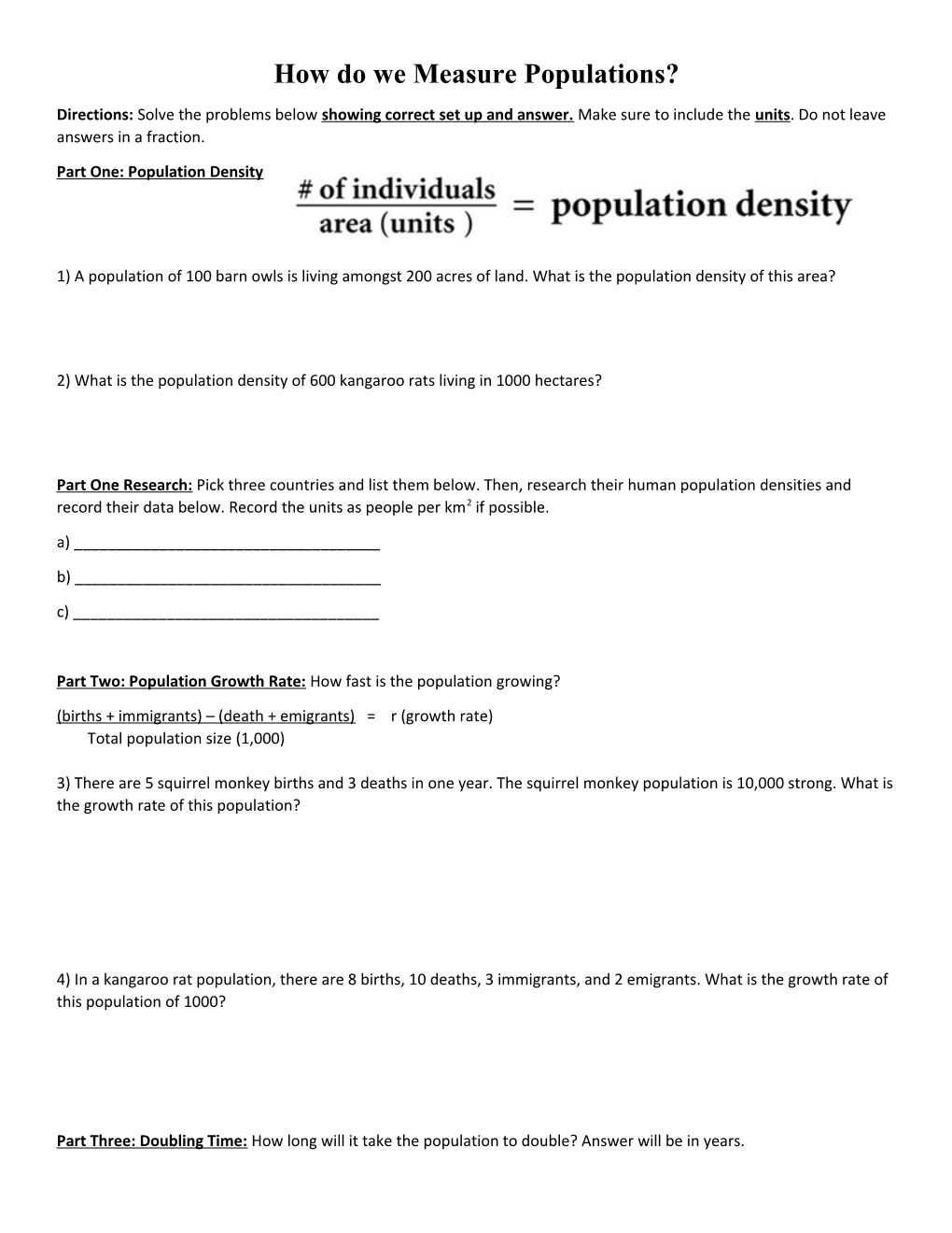 How Do We Measure Populations?