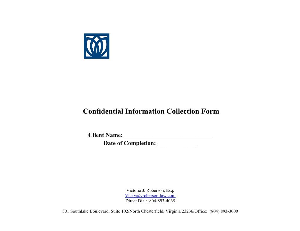 Confidential Information Collection Form