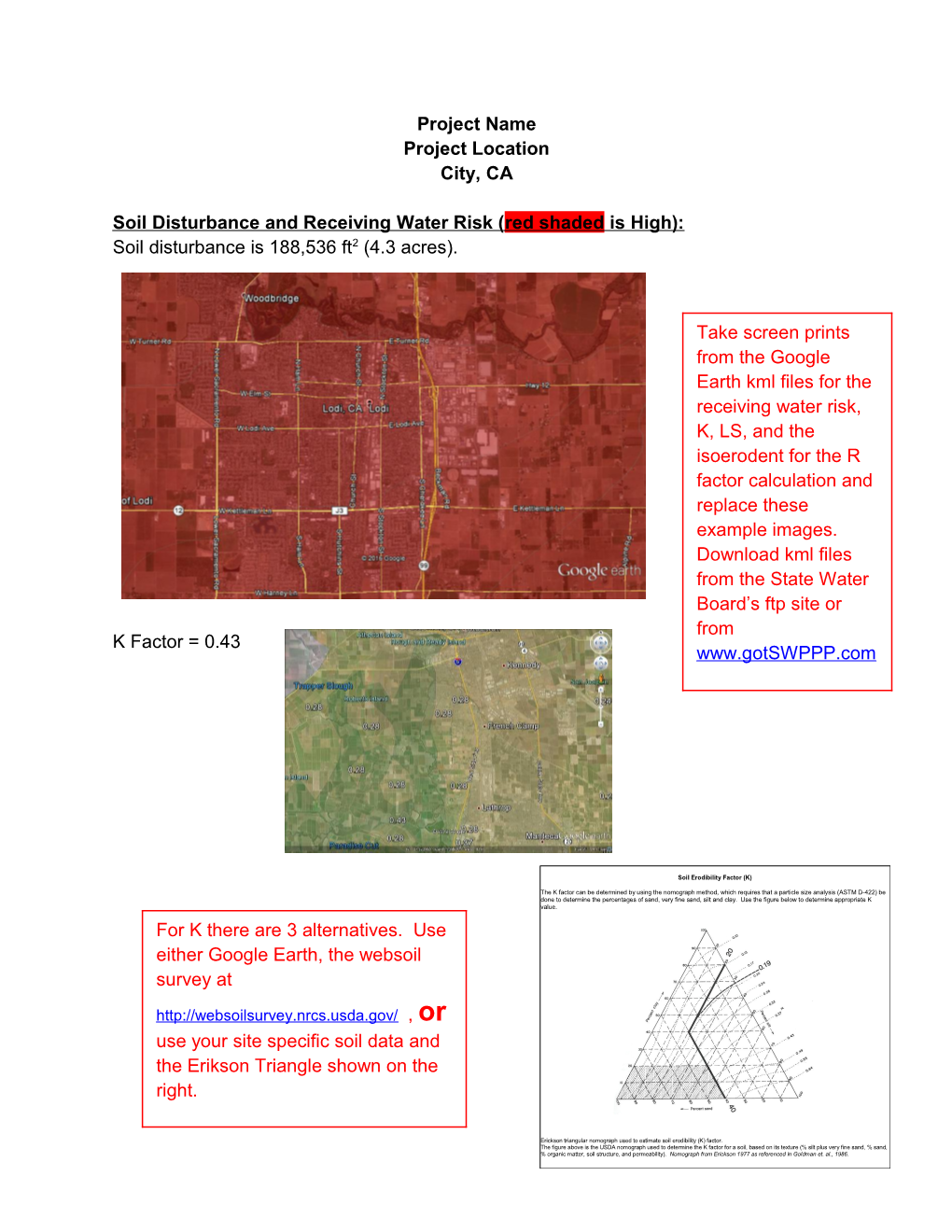 Soil Disturbance and Receiving Water Risk (Red Shaded Is High)