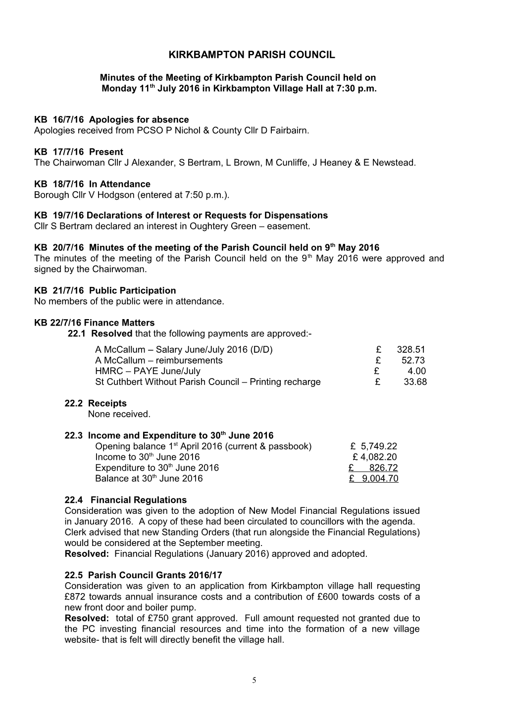 DRAFT MINUTES to BE RATIFIED by NEXT MEETING on 10TH October 2007