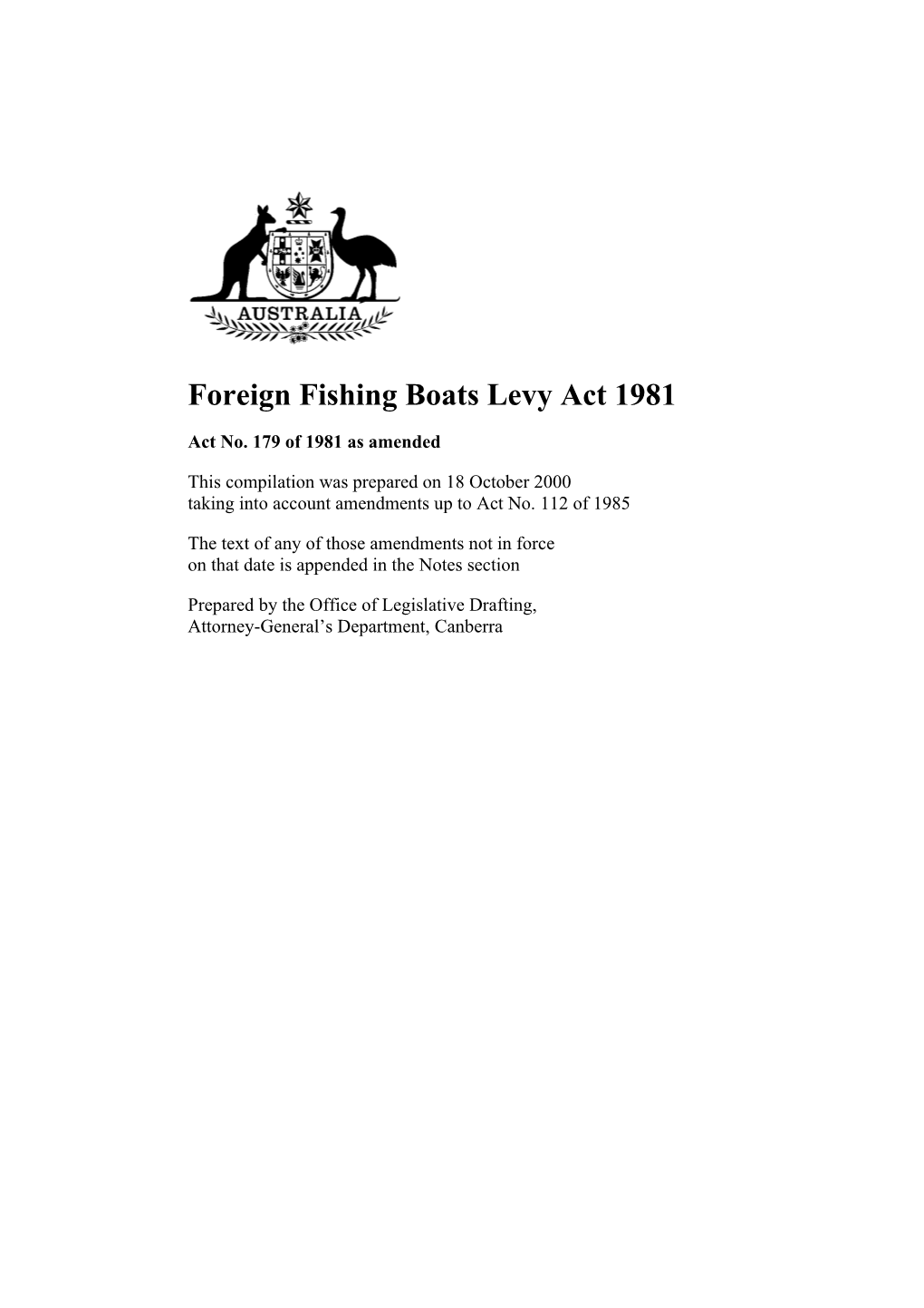 Foreign Fishing Boats Levy Act 1981