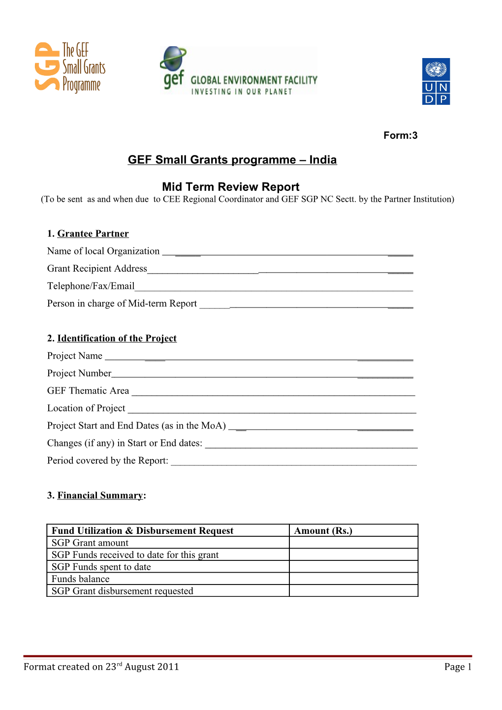 GEF Small Grants Programme India