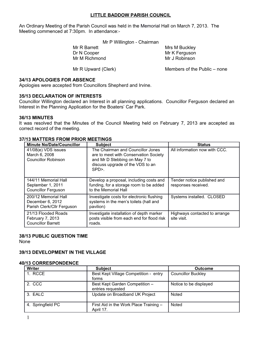 Little Baddow Parish Council