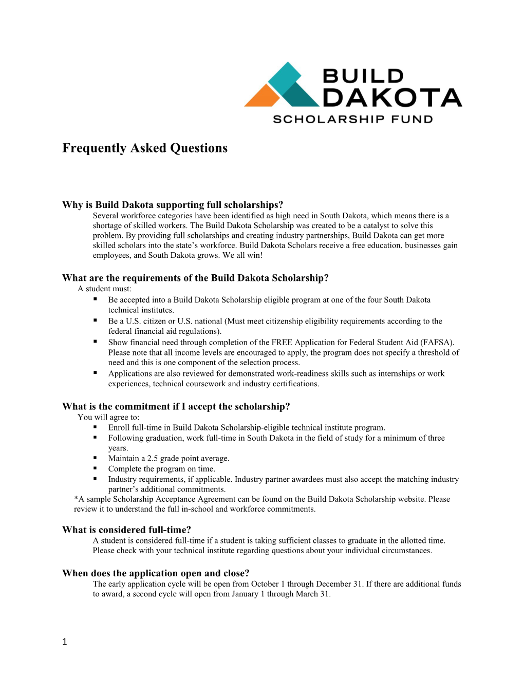 Why Is Build Dakota Supporting Full Scholarships?