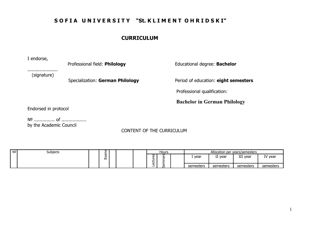 Professional Field: Philologyeducational Degree: Bachelor