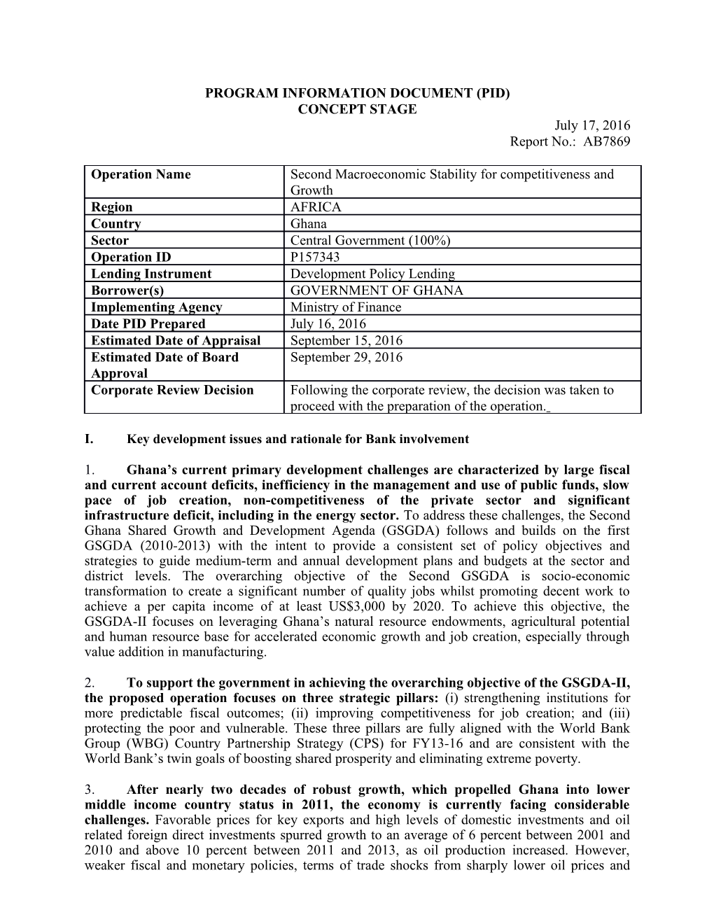 Project Information Document (Pid) s6