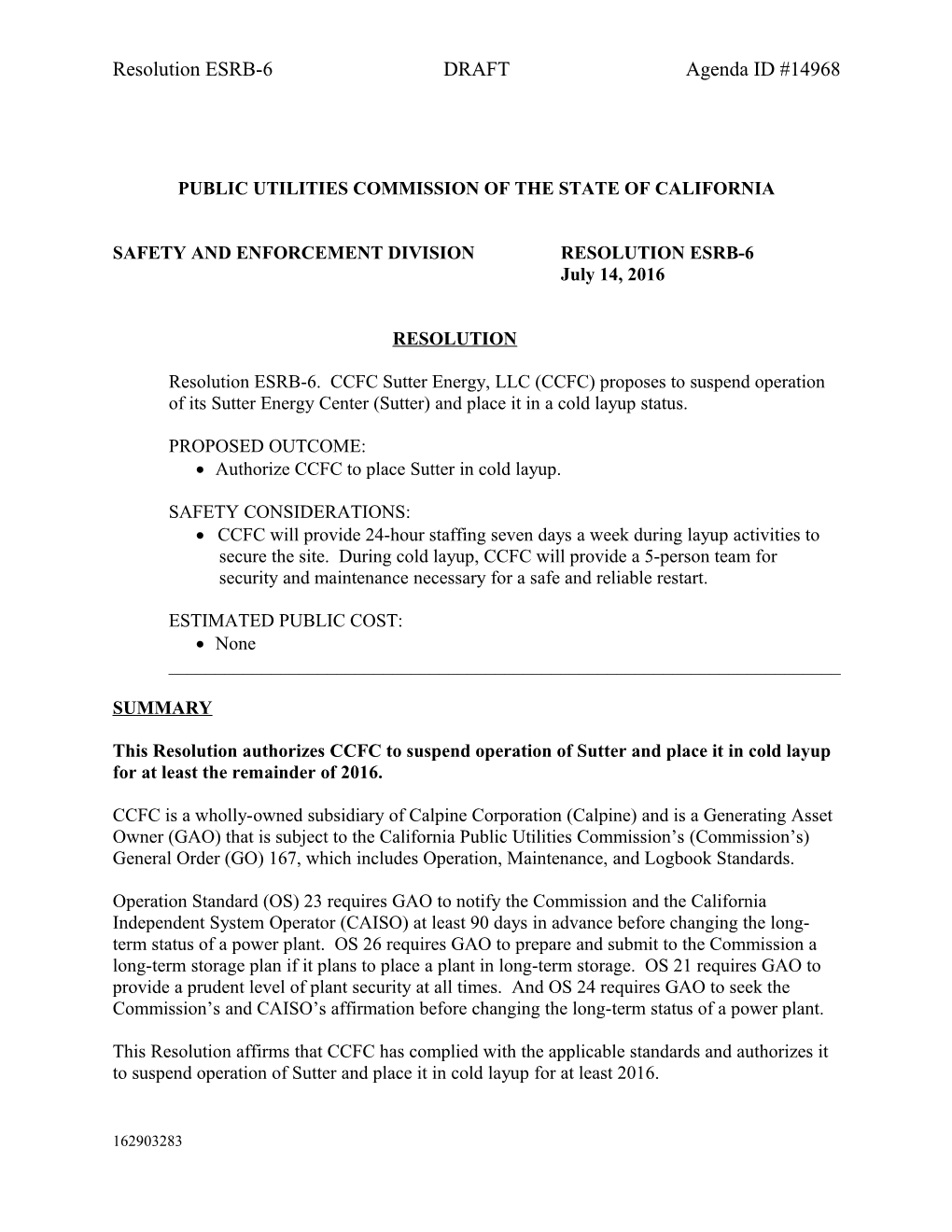 Public Utilities Commission of the State of California s118