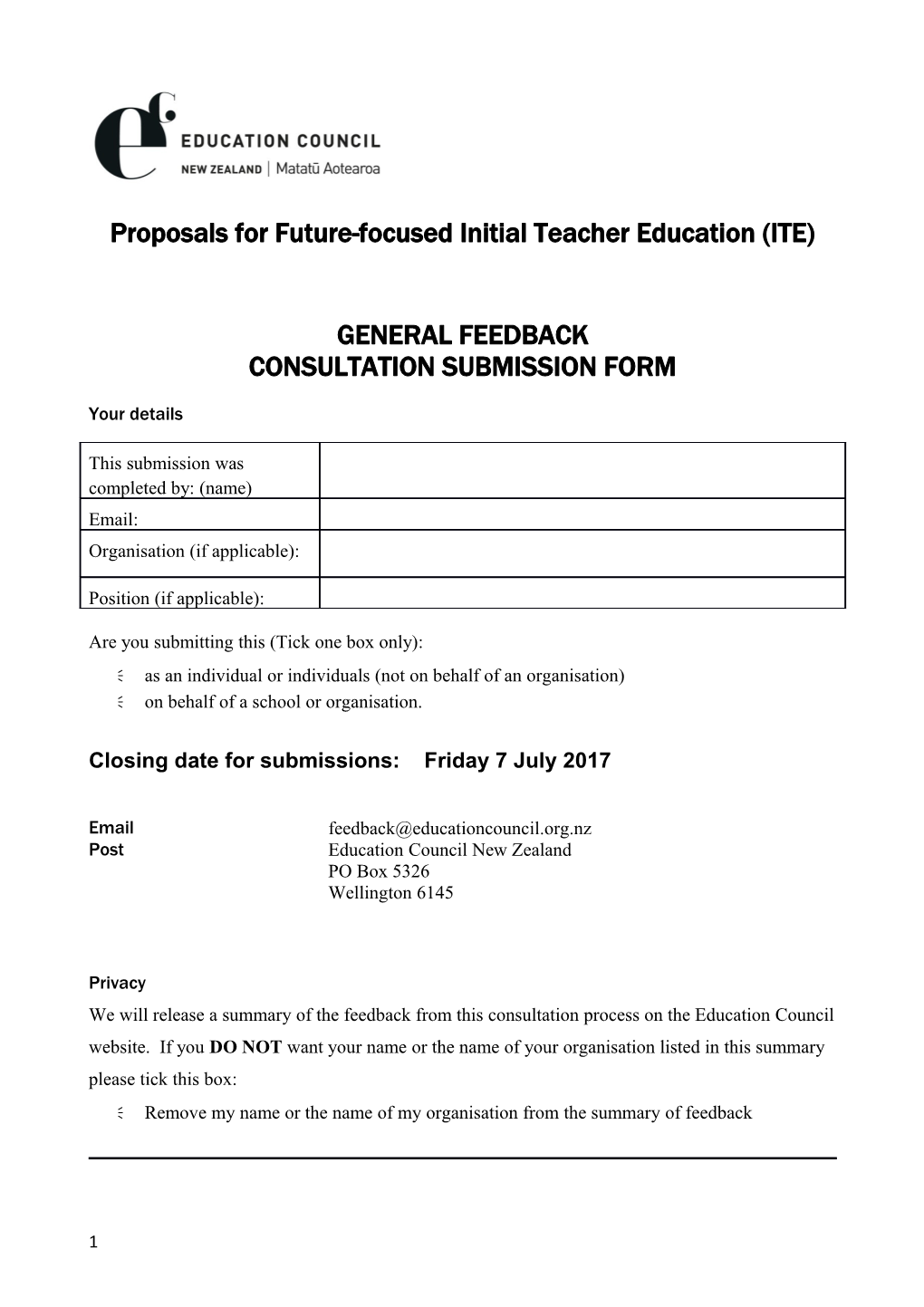 Proposals for Future-Focused Initial Teacher Education (ITE)