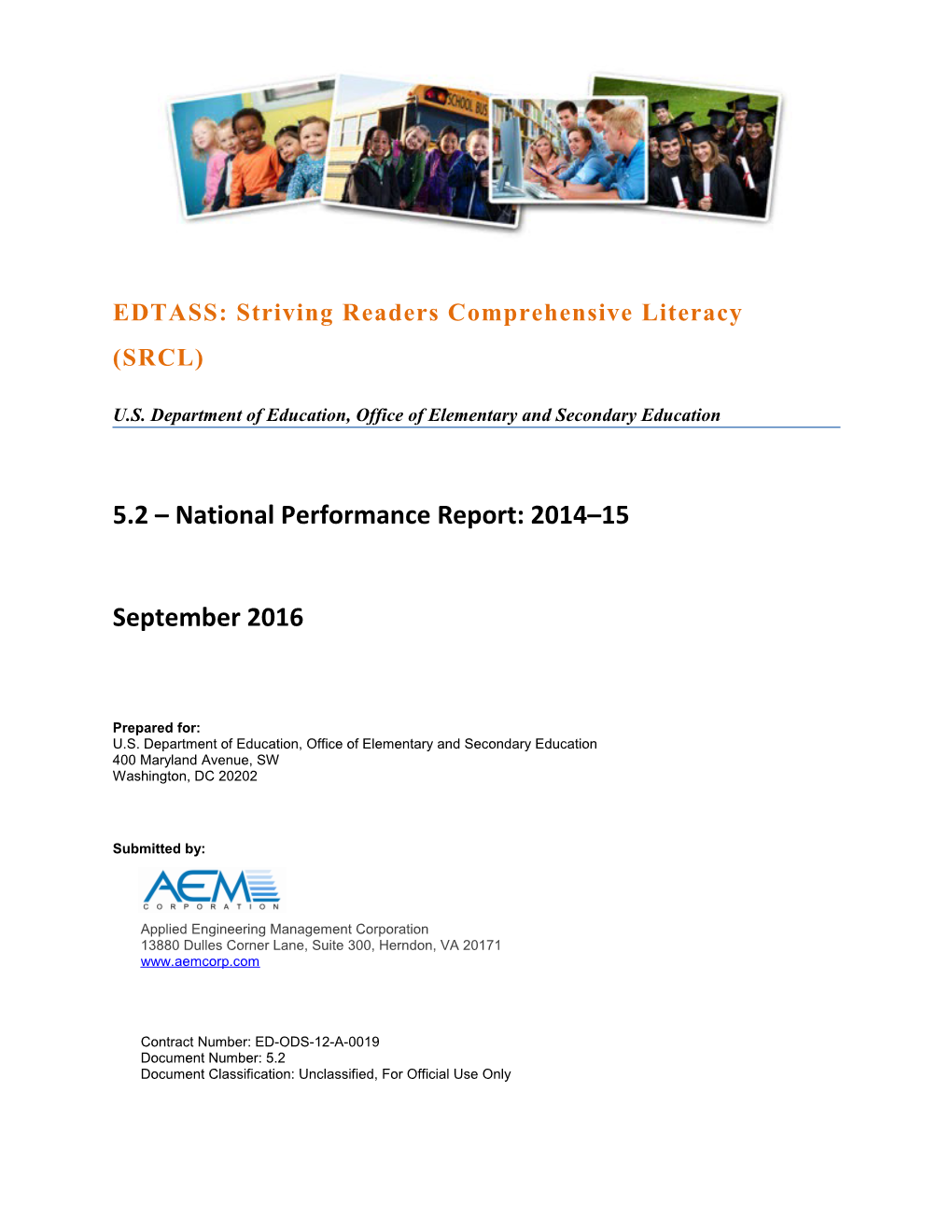FY 2016 SRCL National Performance Report (MS Word)