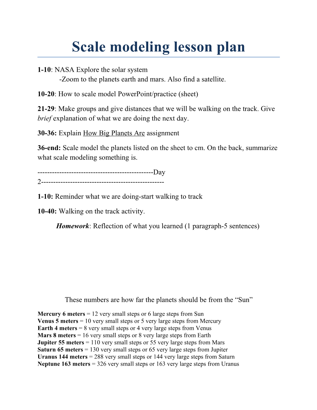 Scale Modeling Lesson Plan
