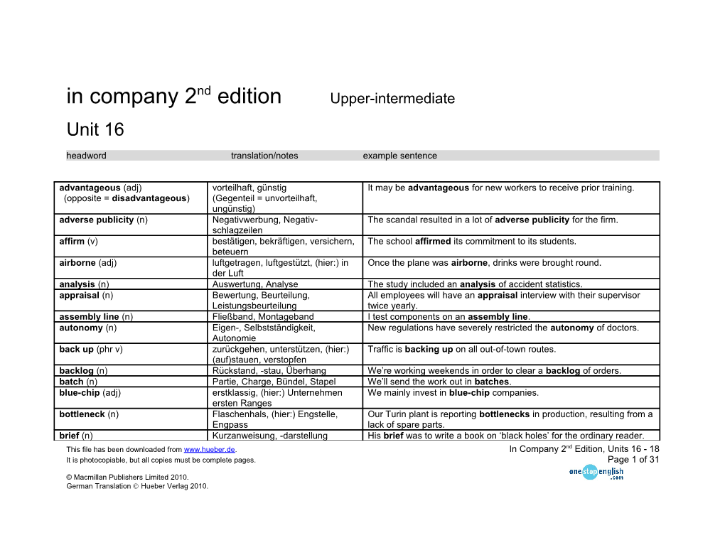 In Company 2Nd Edition Upper-Intermediate