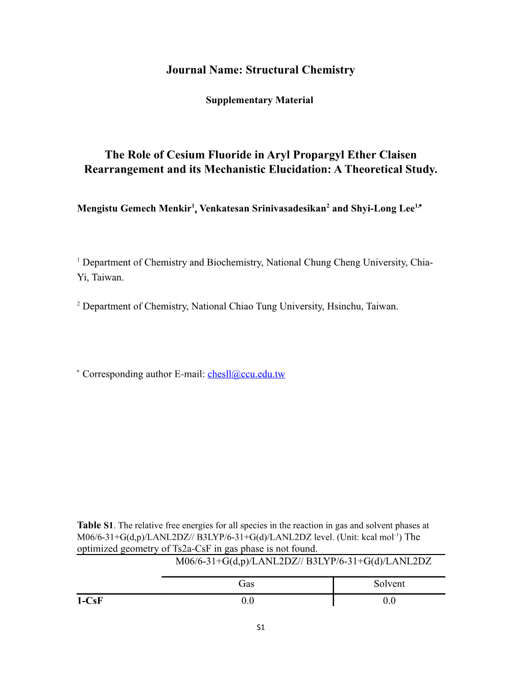 Journal Name: Structural Chemistry