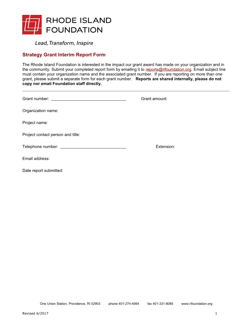 Interim Report Form